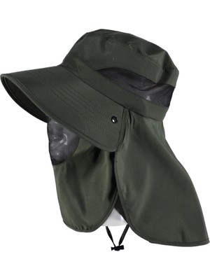 Reva Yüz ve Ense Korumalı Fileli Outdoor Şapka – Güneş ve Böcek Koruyucu Avcı Balıkçı Şapkası