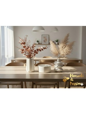 Momenti Di Passione Yin Yang Detaylı Kase ve Vazo Seti | Beyaz Renk - Modern & Bohem Dekoratif Kase | Ev Aksesuarı | Hediye Fikirleri