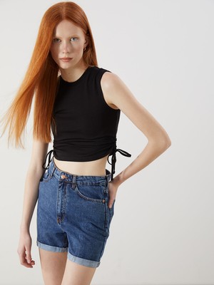 Lc Waikiki Yeni Sezon Bisiklet Yaka Büzgülü Kadın Atlet