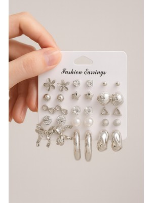 PremiumPort Şık Inci Halka Küpe 15 Çift Çoklu Takım Kadınlar Için