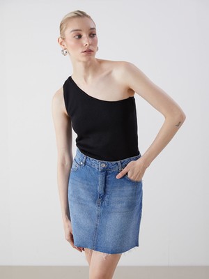 Lc Waikiki Yeni Sezon Tek Omuz Crop Kadın Triko Atlet