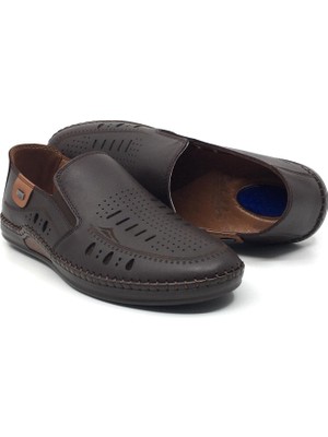 Catelli 576 %100 Hakiki Deri Ortopedik Erkek Yazlık Rahat Günlük Çarık Delikli Ayakkabı 40-45