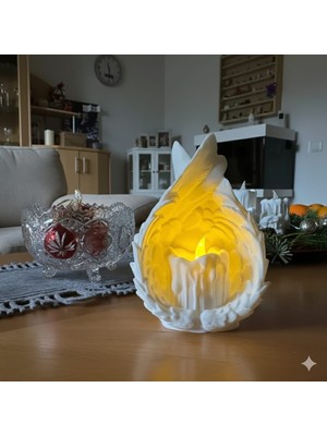 Etkrtl-Dekoratif Mum Görünümlü Pilli Gece Lambası 15X11 cm