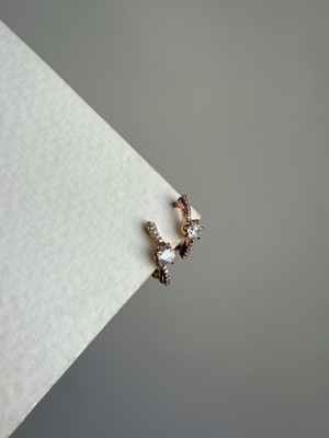 PremiumPort Şık Rose Gold Kristal Taşlı Çelik Petyr Küpe, Kaliteli ve Dayanıklı