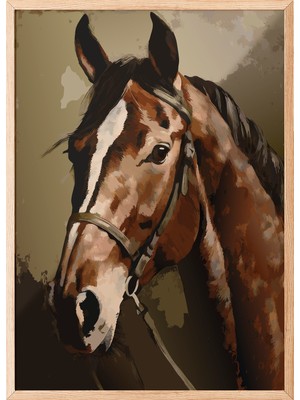 Zestia Ahşap Çerçeveli Duvar Tablosu Asaletin Sessizliği Ofis Dekoru