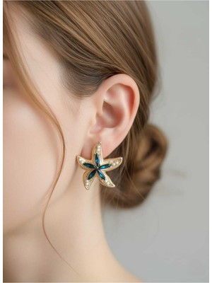 PremiumPort Parlak Gold Çelik Yıldız Küpe, Zarif ve Şık Tasarım