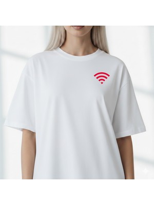 Etoile Studio Wifi Kalp Sevgili Tişörtü | Sevgililer Günü Hediyesi | Unisex Oversize