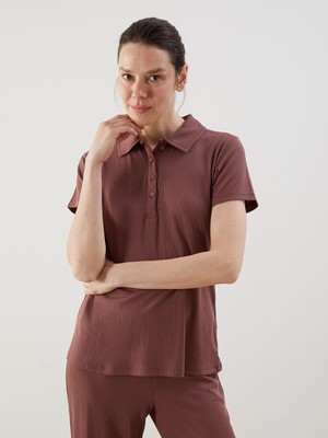 Lc Waikiki Yeni Sezon Polo Yaka Dokulu Kadın Tişört