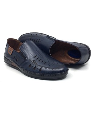 Catelli 576 %100 Hakiki Deri Ortopedik Erkek Yazlık Rahat Günlük Çarık Delikli Ayakkabı 40-45