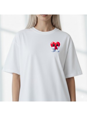 Etoile Studio Şirin Kalp Sevgili Tişörtü | Sevgililer Günü Hediyesi | Unisex Oversize