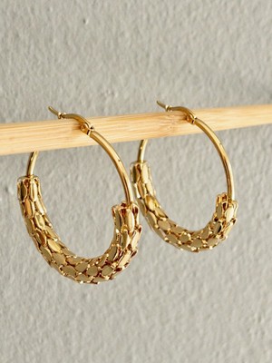 PremiumPort Kararmaz Çelik Arpa Model Büyük Halka Küpe 4 cm Şık ve Modern Tasarım