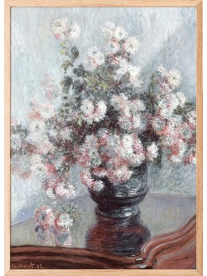 Zestia Ahşap Çerçeveli Duvar Tablosu Vazoda Çiçekler – Soft Pastel Salon Dekoru