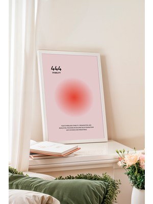 Zestia Beyaz Çerçeveli Duvar Tablosu 444 Stability – Soft Pembe Tonlar Salon Dekoru