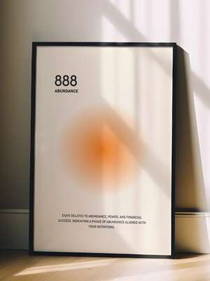 Zestia Siyah Çerçeveli Duvar Tablosu 888 Abundance – Soft Turuncu Tonlar Salon Dekoru