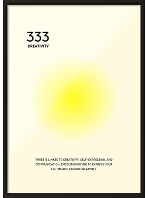 Zestia Siyah Çerçeveli Duvar Tablosu 333 Creativity – Soft Sarı Tonlar Salon Dekoru