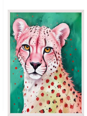 Zestia Beyaz Çerçeveli Duvar Tablosu Modern Pop Art Çita Illüstrasyonu Salon Dekoru