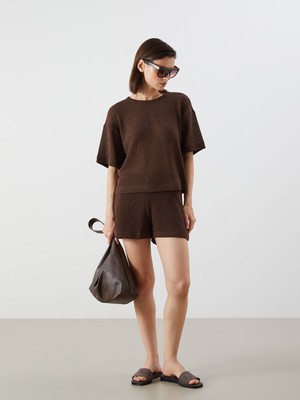 Lc Waikiki Yeni Sezon Beli Lastikli Dokulu Kadın Şort