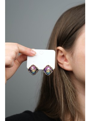 PremiumPort Şık Kadın Mineli Çelik Küpe, Modern ve Zarif Takı Seçeneği