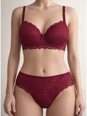 Agatha Secret Dantelli Dolgulu Sutyen Takimi Bordo