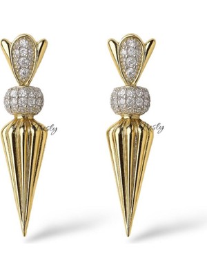 PremiumPort Parlak ve Şık Altın Kaplama Küpe, Modern ve Zarif Tasarım