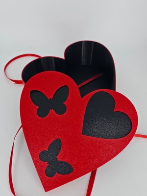 Ceviz Dizayn Cevizdizayn Kelebekli Pla Kutu - Boş Hediye Kutusu - Sevgililer Günü - Şal Kutusu Olabilir - Kalp Anahtarlık