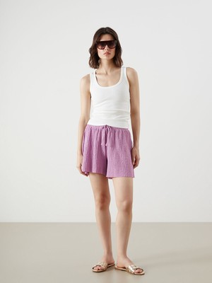 Lc Waikiki Yeni Sezon Beli Lastikli Dokulu Kadın Şort