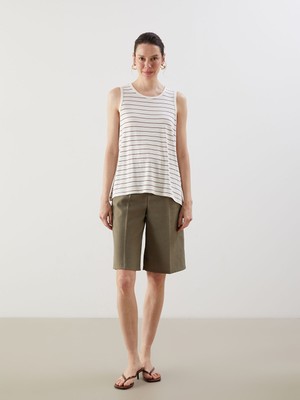 Lc Waikiki Yeni Sezon Bisiklet Yaka Çizgili Kadın Atlet