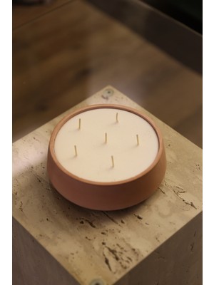 Myravis Hanımeli Kokulu Dekoratif 5 Fitilli %100 Doğal Soya Mumu