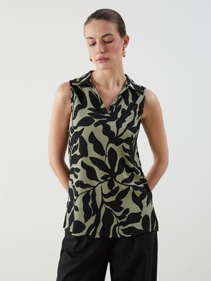 Lc Waikiki Yeni Sezon Gömlek Yaka Desenli Bluz