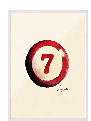 Zestia Beyaz Çerçeveli Duvar Tablosu Lucky Seven Ofis Dekoru