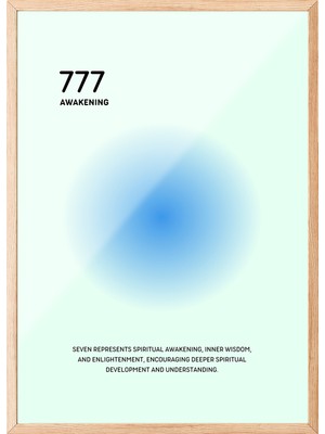 Zestia Ahşap Çerçeveli Duvar Tablosu 777 Awakening – Soft Mavi Tonlar Salon Dekoru