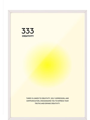 Zestia Beyaz Çerçeveli Duvar Tablosu 333 Creativity – Soft Sarı Tonlar Salon Dekoru