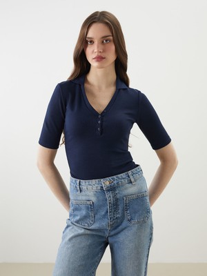 Lc Waikiki Yeni Sezon Polo Yaka Dokulu Kadın Body