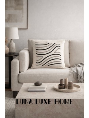Luna Luxe Home Linea | Iskandinav Tasarım Dekoratif Kırlent Kılıfı (43X43CM)