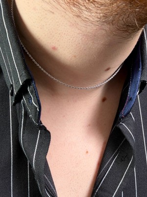 Arvens Gümüş Ince Burgu Zinciri Unısex Kolye Silver Kadın Paslanmaz Çelik Parlak Yüzey