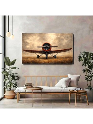 Artprinta Nostaljik Uçak Kanvas Tablo – Vintage Havacılık Temalı Duvar Dekoru