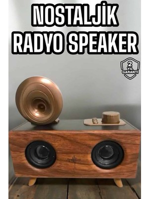 FRY Bluetooth Hoparlör Ahşap Klasik Retro Gramofon Bluetooth Müzik Kutusu