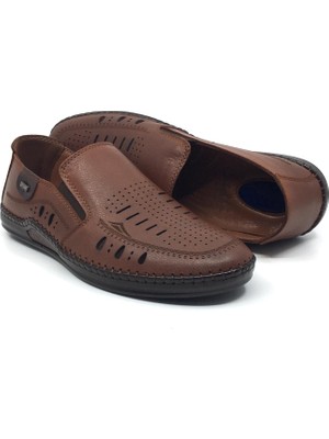 Catelli 576 %100 Hakiki Deri Ortopedik Erkek Yazlık Rahat Günlük Çarık Delikli Ayakkabı 40-45