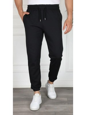 Velmora Fashion Erkek Jogger Eşofman Altı Rahat Kalıp, Cepli, Lastikli Paça, Günlük Spor Pantolon - Siyah