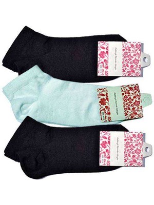 Vexor Siyah ve Beyaz Kadın Bilek Çorap 3 Çift