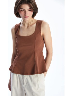 Lc Waikiki Yeni Sezon Kare Yaka Peplum Bluz