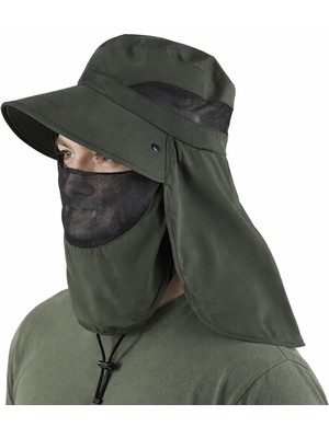 Reva Yüz ve Ense Korumalı Fileli Outdoor Şapka – Ayarlanabilir, Nefes Alabilir