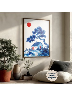 Persona Istanbul Artificial Collection "indigo Zen ve Solarpunk" - Fütüristik Doğa Posteri (Çerçevesiz)