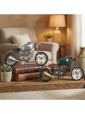 Kuzenler Store Klasik Motor Tasarımlı Masaüstü Saat