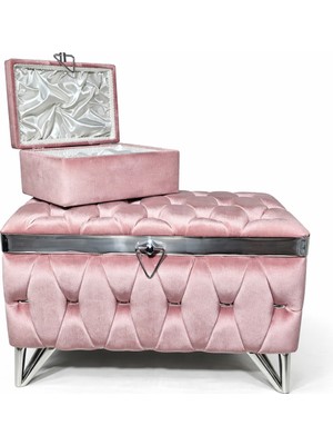 Hasır Model 2li Çeyiz Sandığı Pudra