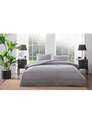 Taç Flanel Fresco Gri Çift Kişilik Nevresim Takımı