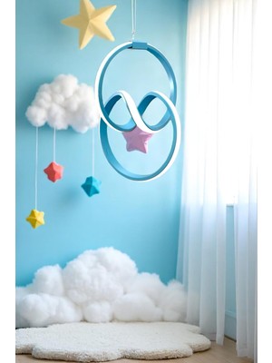 Ece Aydınlatma Orko Mavi Kasa Beyaz Işıklı Çocuk ve Genç Odası Için LED Avize