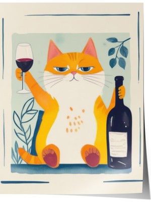 Zestia Poster Keyifli Kedi Mutfak Dekoru