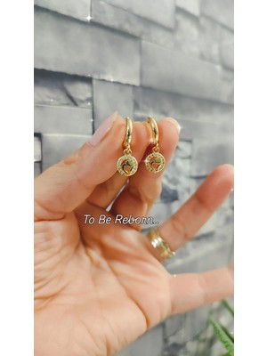 PremiumPort Parlak Zirkon Taşlı Çelik Kız Çocuk ve Bebek Küpesi