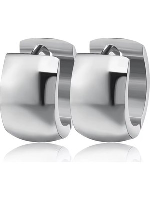 PremiumPort Şık Çelik Unisex Minimal Halka Küpe 1,3 Cm, Zarif ve Günlük Kullanım Için